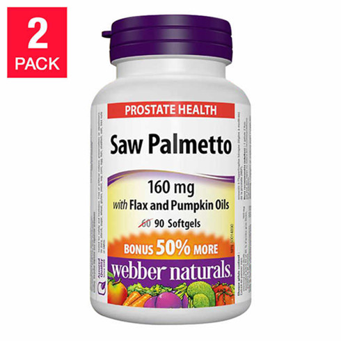 Webber Naturals Saw Palmetto Extract 160 mg 2 x 90 softgels